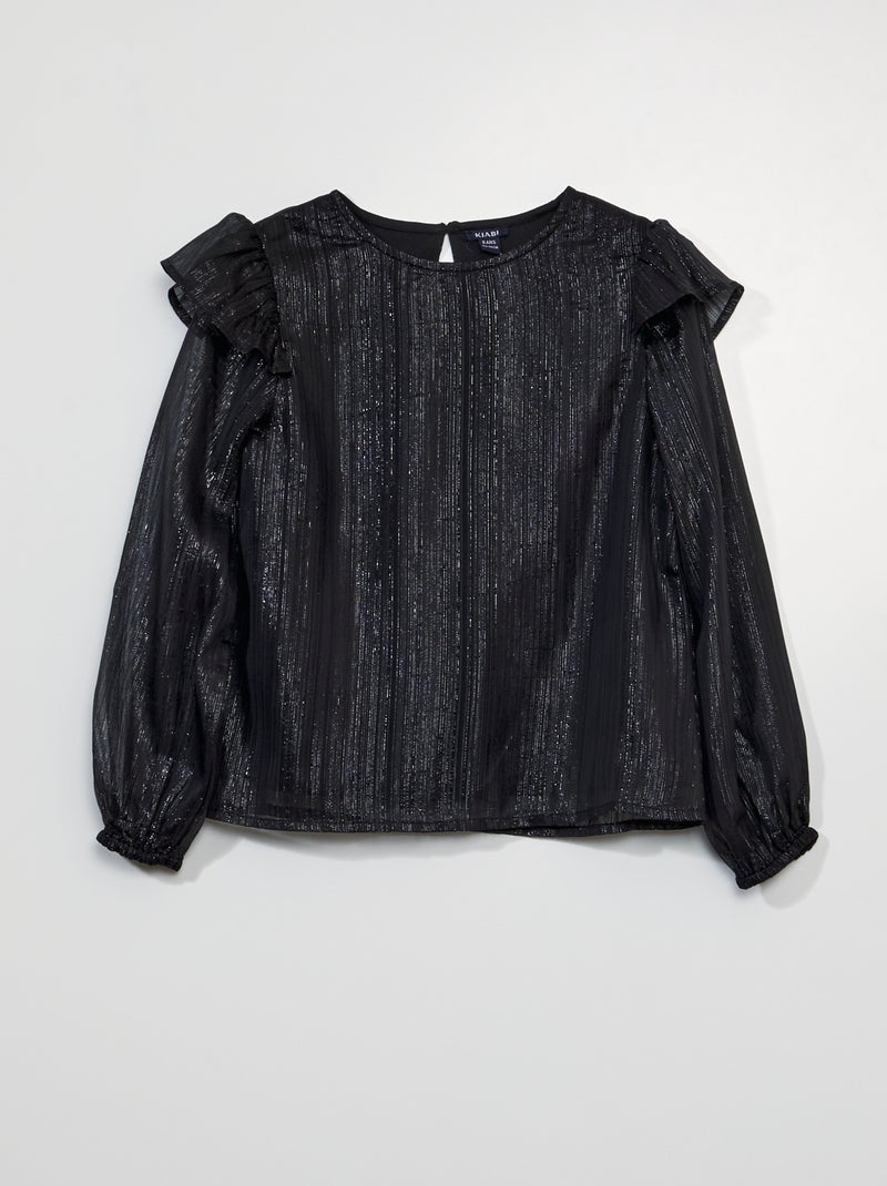 Blusa con hilos brillantes NEGRO - Kiabi