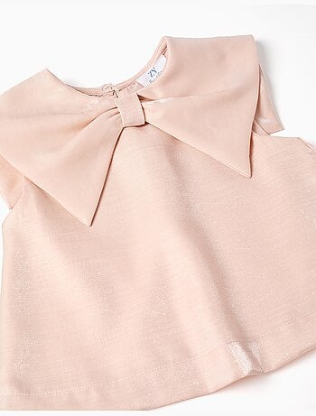 Blusa con Lazo, Elegante, Rosa