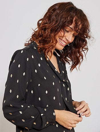 Blusa con lazo en el cuello - Kiabi