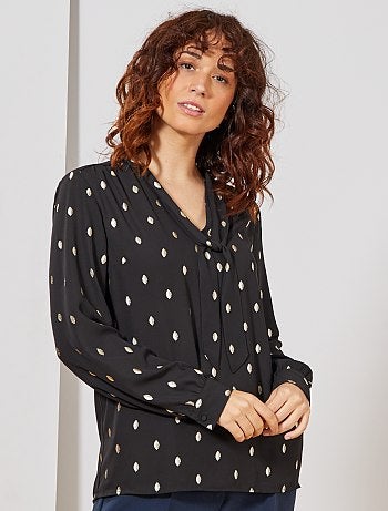 Blusa con lazo en el cuello - Kiabi