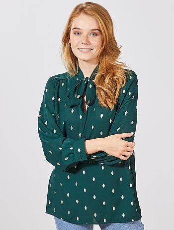 Blusa con lazo en el cuello - Kiabi