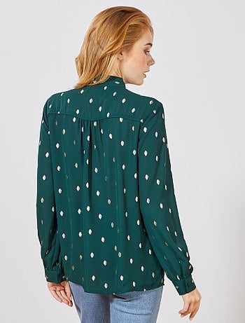 Blusa con lazo en el cuello - Kiabi