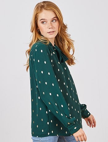 Blusa con lazo en el cuello - Kiabi