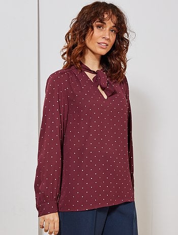 Blusa con lazo en el cuello - Kiabi