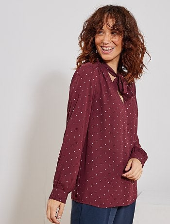 Blusa con lazo en el cuello - Kiabi