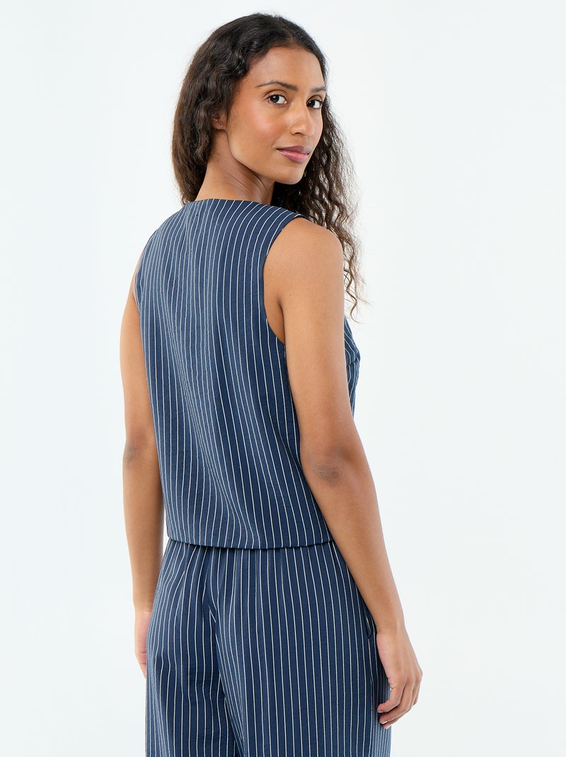 Blusa con lazos Azul - Kiabi
