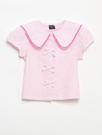 Blusa con lazos de manga corta
