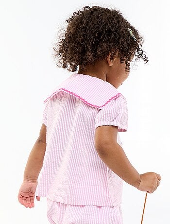 Blusa con lazos de manga corta