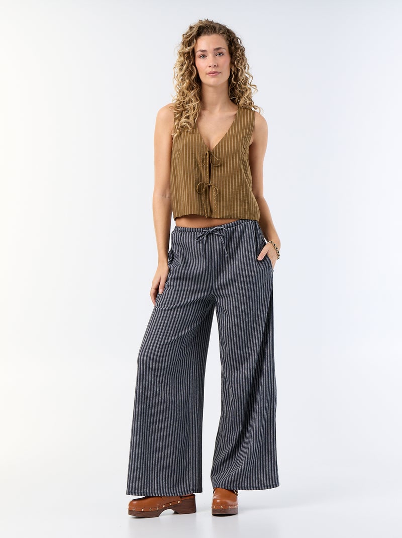 Blusa con lazos Kaki - Kiabi