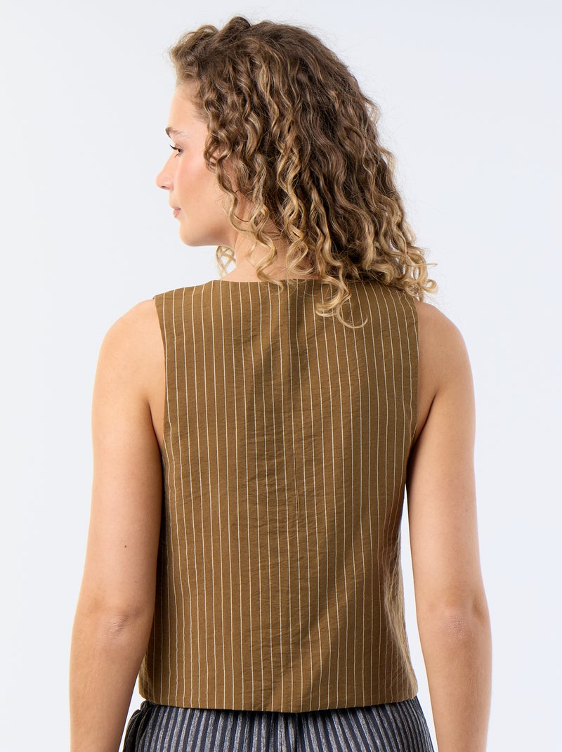 Blusa con lazos Kaki - Kiabi
