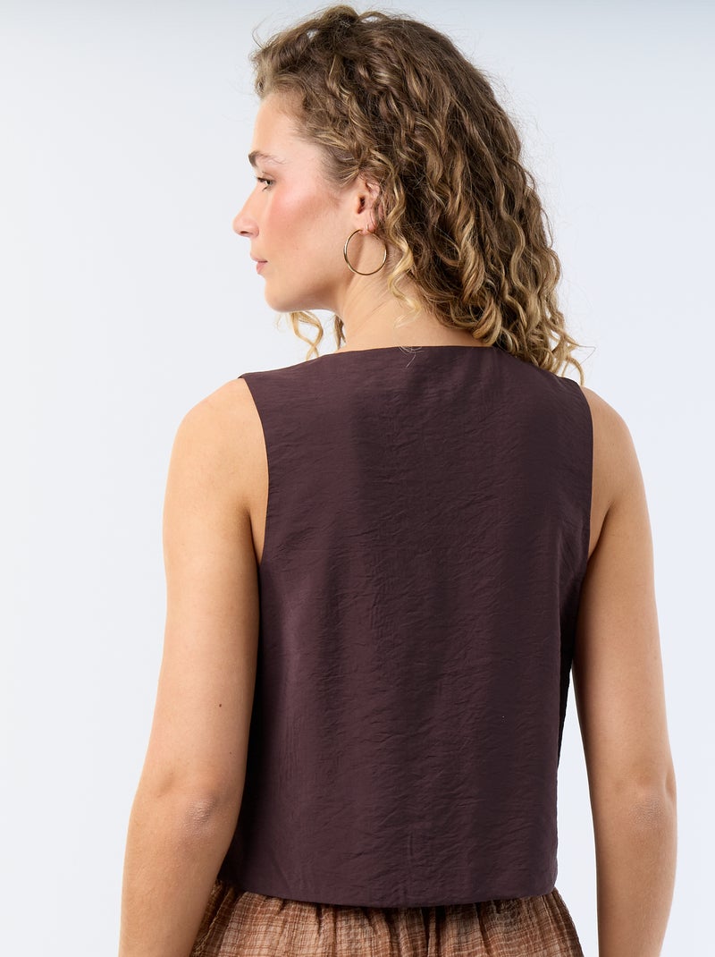 Blusa con lazos Marron - Kiabi