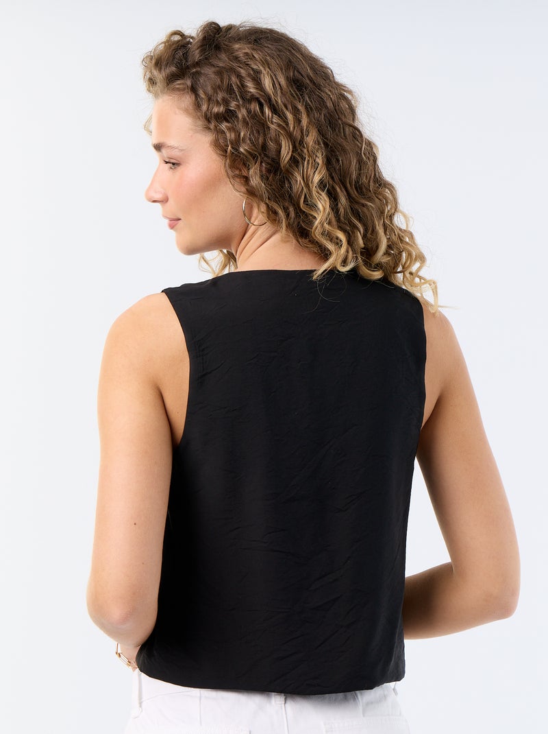 Blusa con lazos Negro - Kiabi