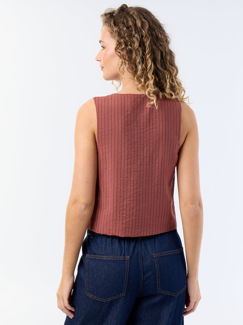 Blusa con lazos Rojo - Kiabi
