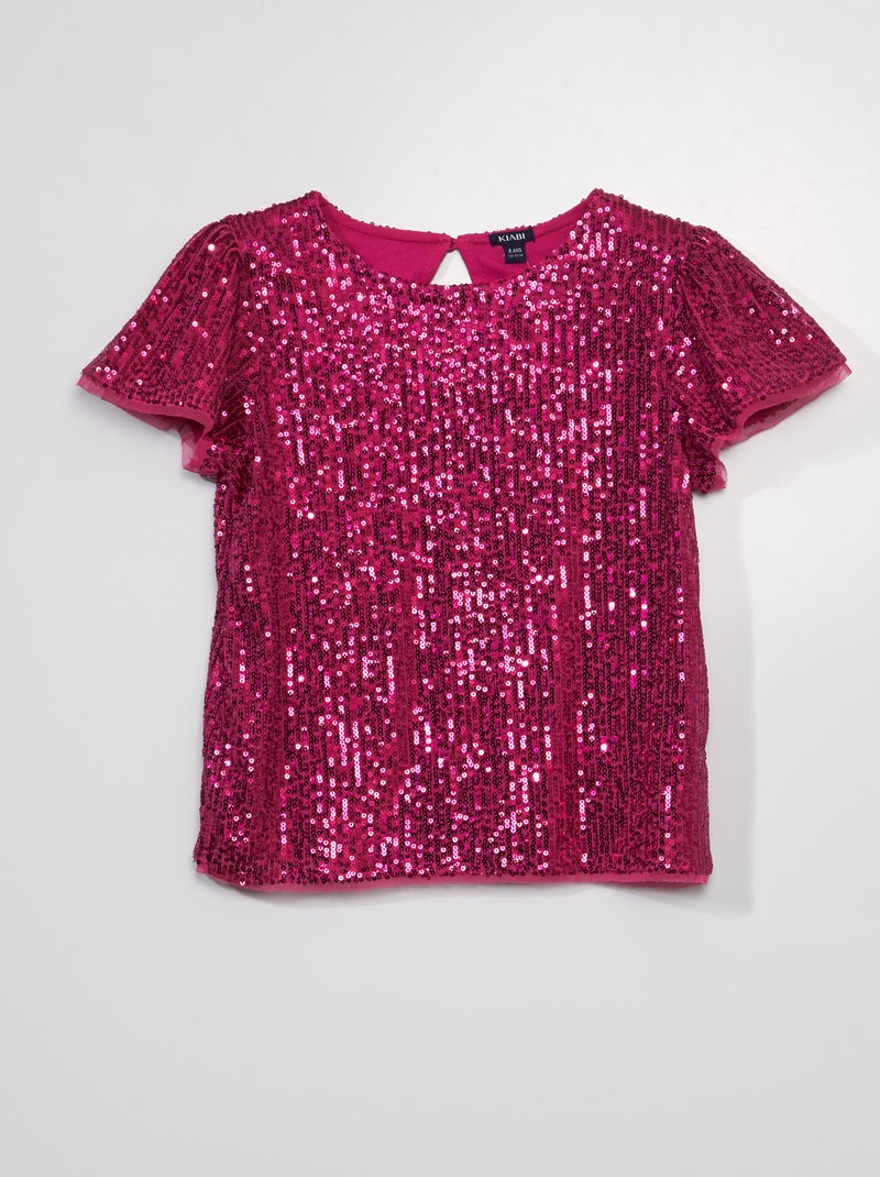 Blusa con lentejuelas ROSA - Kiabi