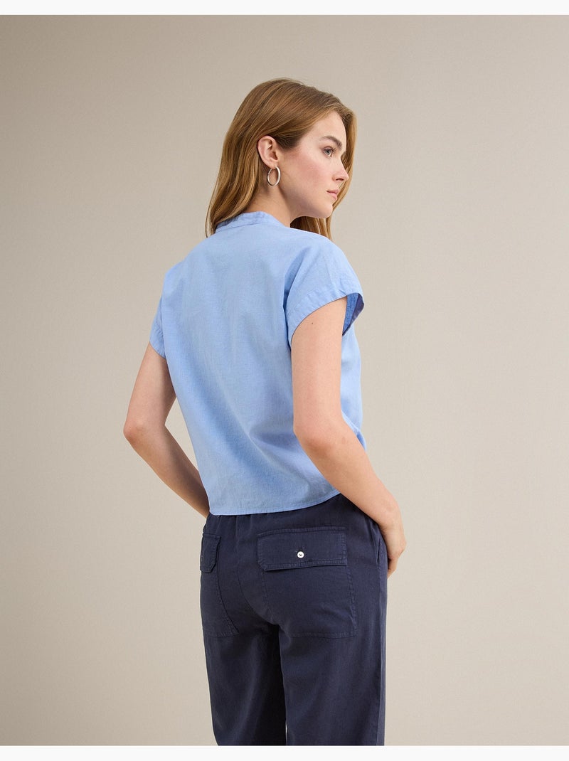 Blusa con lino, MO Fashion Azul - Kiabi