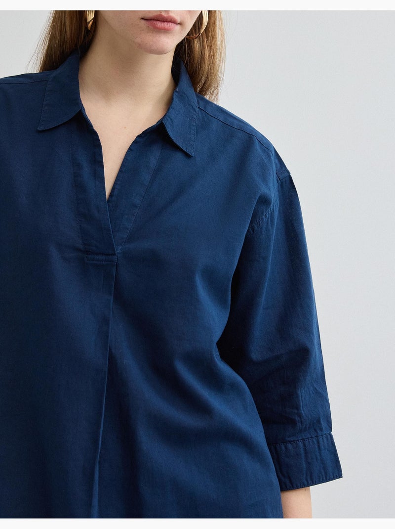 Blusa con lino, MO Fashion Azul - Kiabi