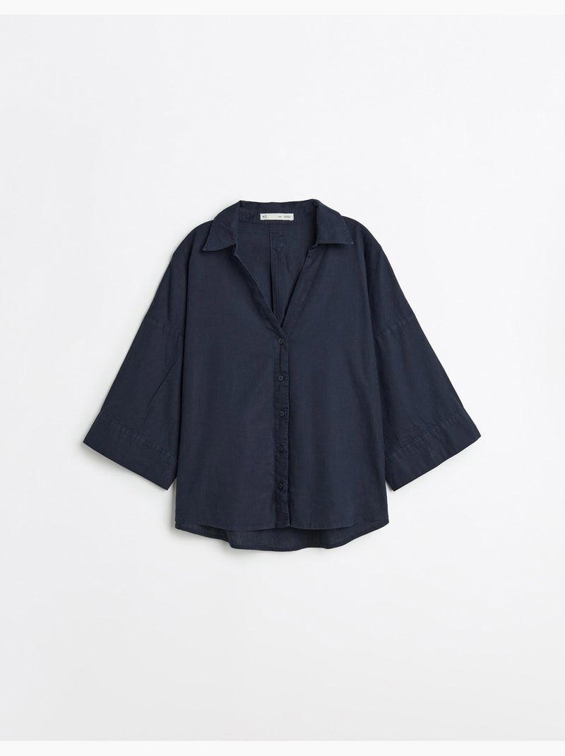 Blusa con lino, MO Fashion Azul - Kiabi