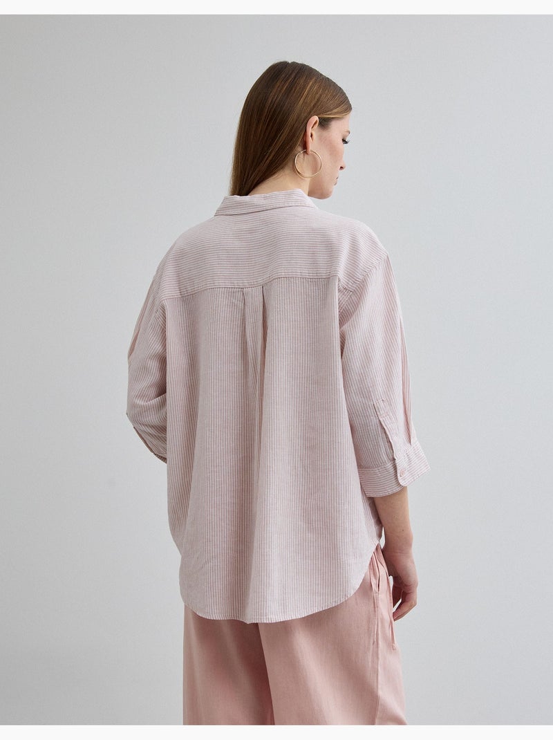Blusa con lino, MO Fashion Rosa - Kiabi
