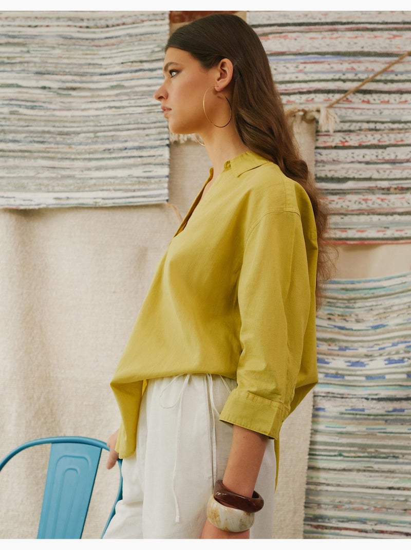 Blusa con lino, MO Fashion Verde - Kiabi
