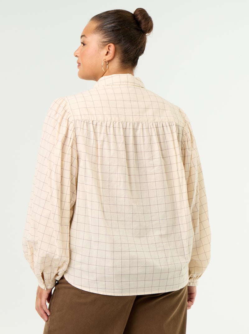Blusa con mangas abullonadas Blanco - Kiabi