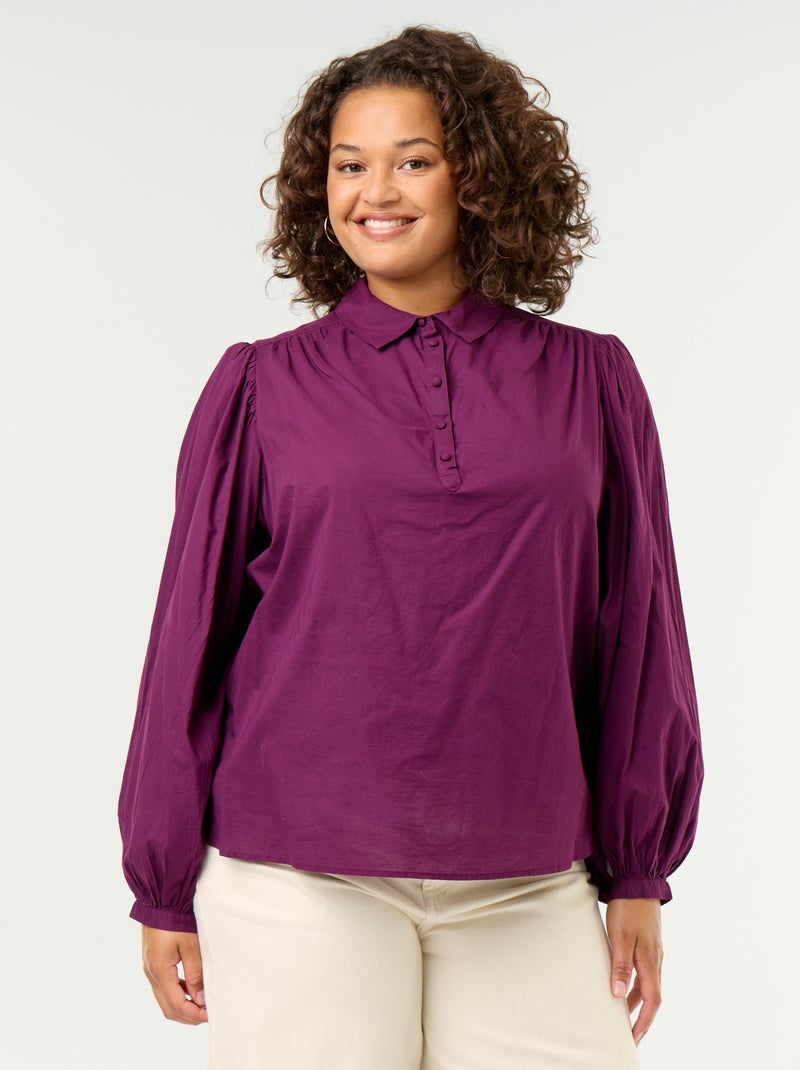 Blusa con mangas abullonadas Purpura - Kiabi