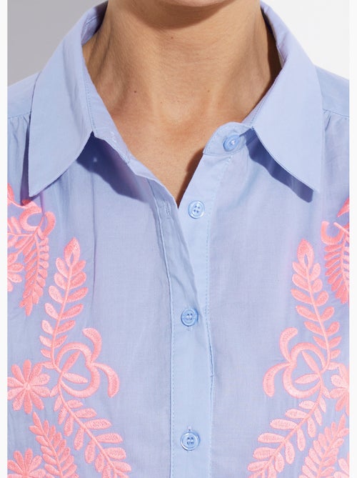 Blusa con mangas anchas y bordado neón - AFIBEL - Kiabi