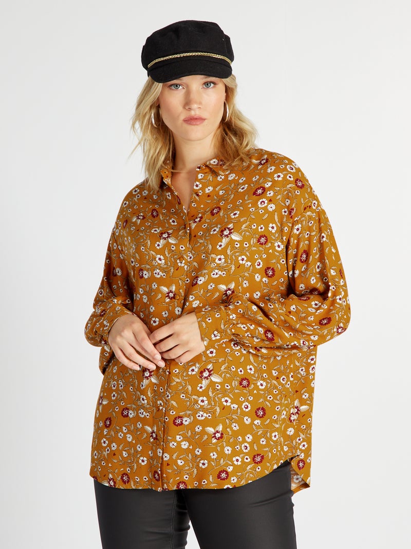Blusa con motivo MARRON - Kiabi