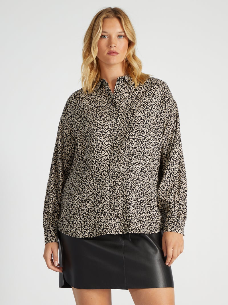 Blusa con motivo NEGRO - Kiabi