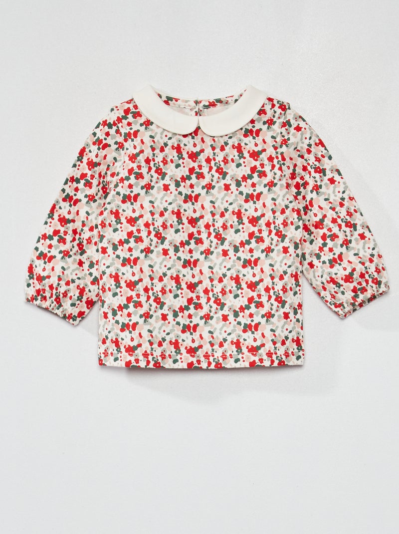 Blusa con motivo ROJO - Kiabi