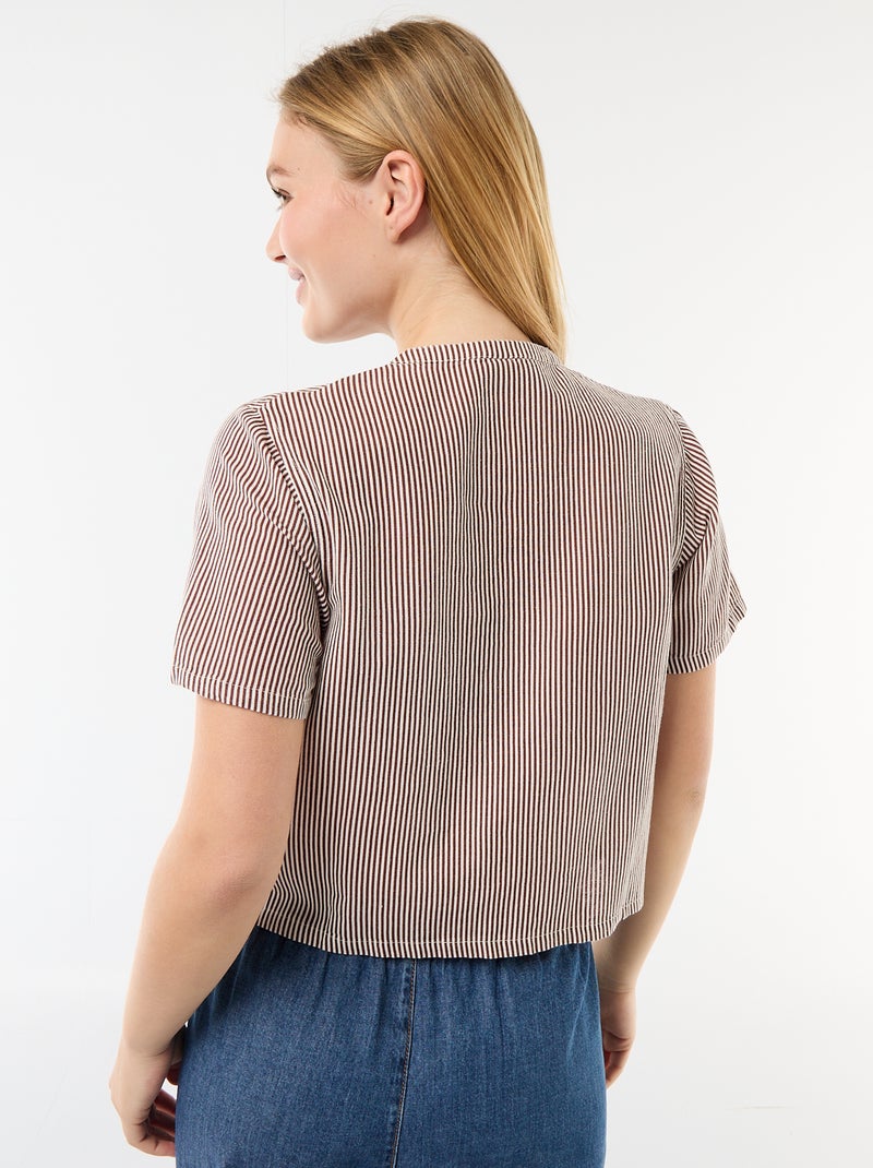 Blusa con nudos Marron - Kiabi