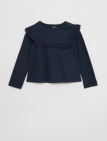 Blusa con pechera y bordados ingleses - So Easy