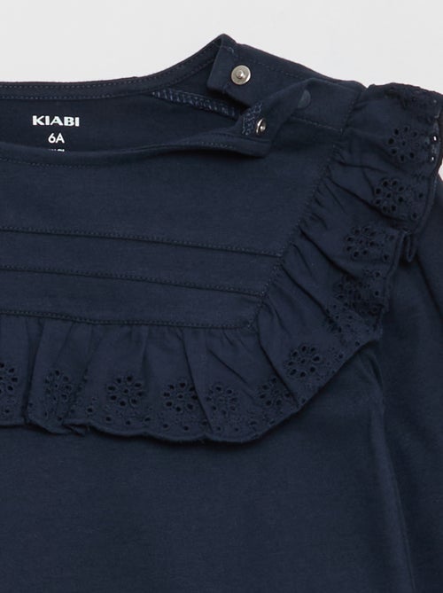 Blusa con pechera y bordado inglés - So Easy - Kiabi