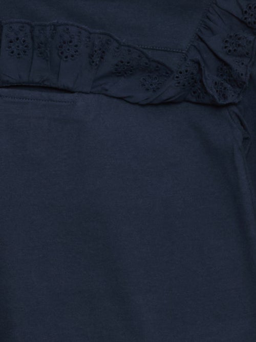 Blusa con pechera y bordado inglés - So Easy - Kiabi