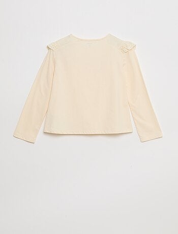 Blusa con pechera y bordados ingleses - colección fácil de poner