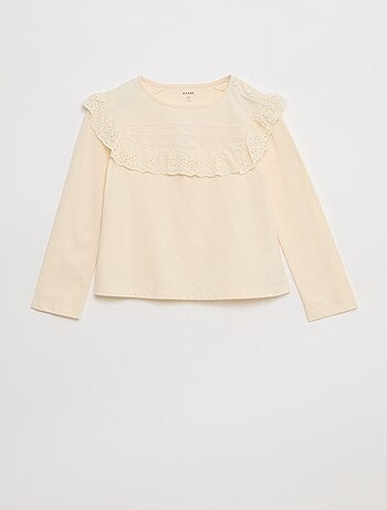 Blusa con pechera y bordados ingleses - So Easy