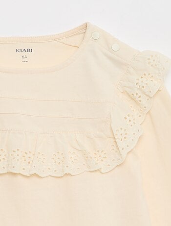 Blusa con pechera y bordados ingleses - So Easy