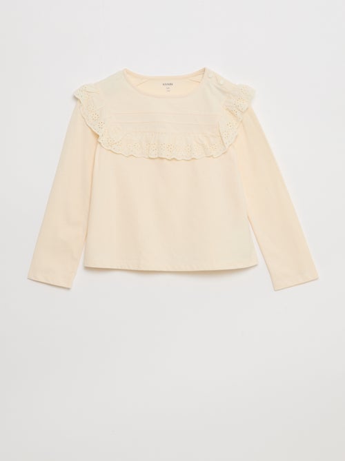 Blusa con pechera y bordados ingleses - So Easy - Kiabi