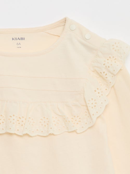 Blusa con pechera y bordados ingleses - So Easy - Kiabi