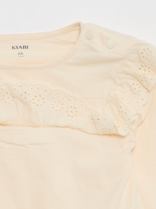 Blusa con pechera y bordados ingleses - So Easy - Kiabi