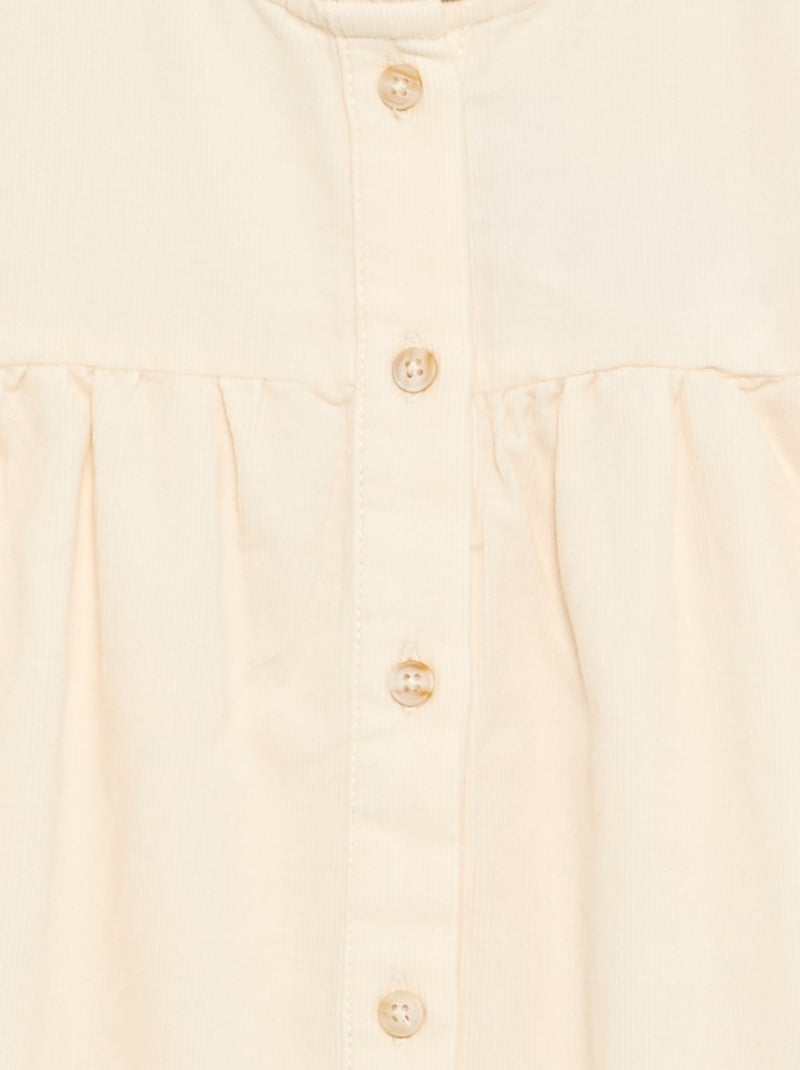 Blusa con puños bordados y cuello con volantes Crudo - Kiabi