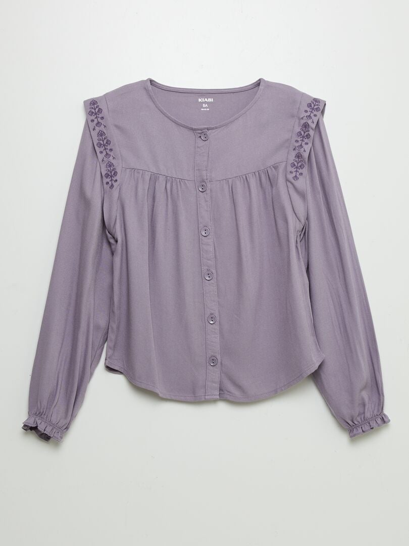 Blusa con volantes en las sisas PURPURA - Kiabi