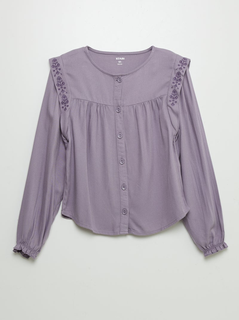 Blusa con volantes en las sisas PURPURA - Kiabi