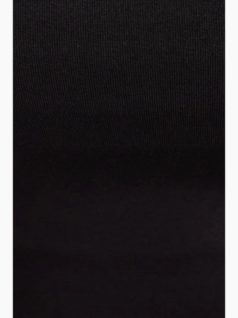 Blusa corta acanalada con cuello redondo hiccup Negro - Kiabi