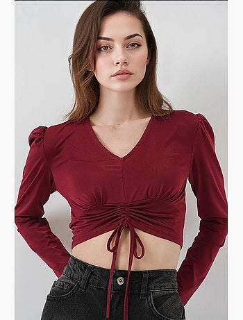 Blusa corta color arena bdart