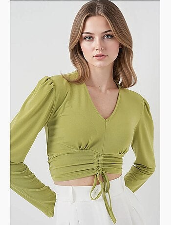 Blusa corta color arena bdart