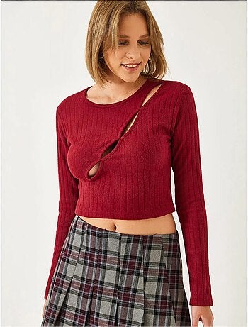 Blusa corta con ribete delantero lucci