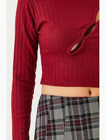Blusa corta con ribete delantero lucci