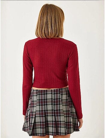 Blusa corta con ribete delantero lucci