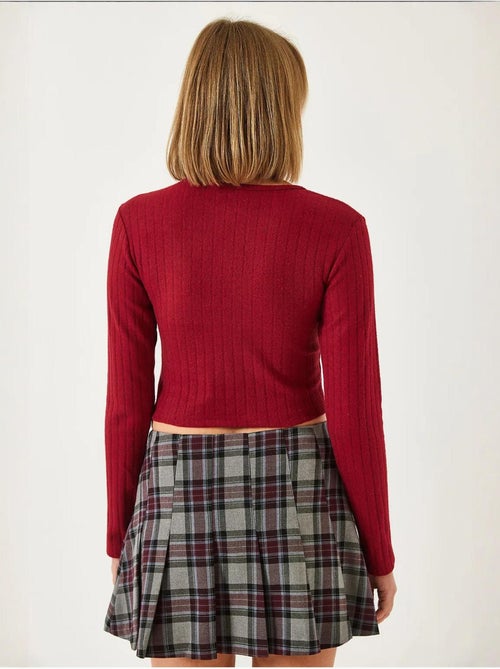 Blusa corta con ribete delantero lucci - Kiabi