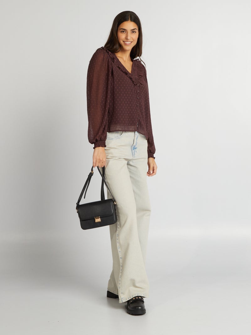 Blusa corta de plumeti PURPURA - Kiabi